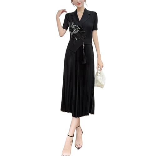 Robe d'été midi fluide et légère avec col en V respirant pour femme