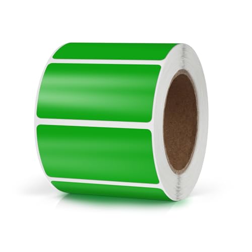 Meitaat Pegatinas rectangulares verdes, 50 x 25 mm, codificación de colores, autoadhesivas, etiquetas para mudanza, rollo despegable, 500 unidades