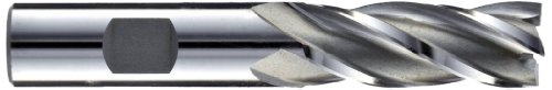 Image of 5110030 High Speed Steel (HSS) Square Nose End Mill, Inch, Weldon Shank, Uncoated (Bright) Finish, Roughing Cut, Non-Center Cutting, 6 Flutes, 4 inch Overall Length, 1.2500 inch Cutting Diameter, 3 /4 inch Shank Diameter