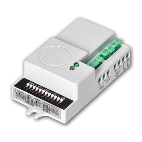 Mini détecteur de Mouvement à Micro-Ondes OR-CR-269 – Détecteur de présence 360° avec Fonction variateur, portée de 2 à 16 m, intérieur, 1200 W/600 W, Montage Mural et au Plafond