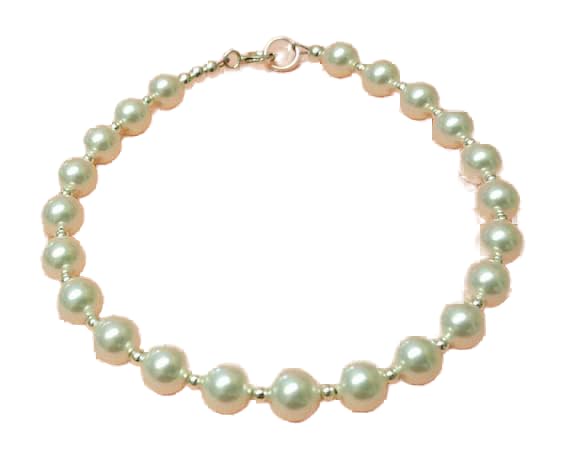 Bracelet perles d'eau douce 6mm LKBEADS un lien pur en pierres naturelles