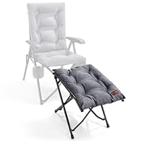 EVER ADVANCED Fußhocker Fußablage Faltbar Klapphocker mit Höhe von 47cm Klappbarer Hocker Gepolstert Fußstütze für Sessel Garten- und Balkonstuhl