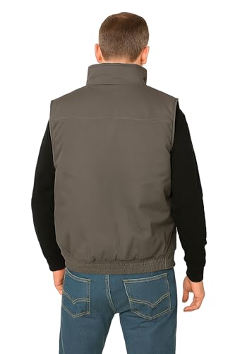 Men's Multiple Pocket Water Resistant Poplin Shell Polar Fleece Lined Padded Utility Vest4