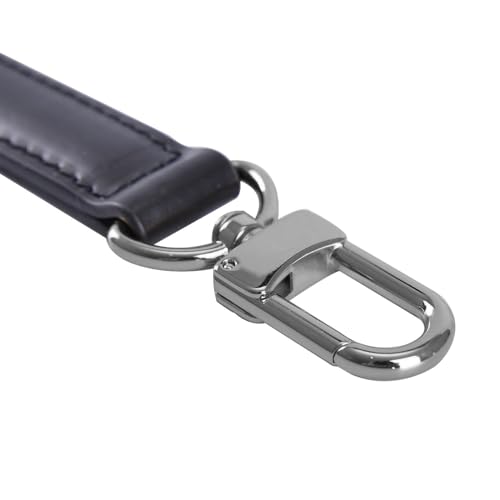 Image of Genuine Leather Plain Strap Replacement Top Handle Leather Strap for Handbag (Black-Gun Lock, 26 in)