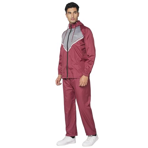 Image of Citizen Hooded Raincoat for Men Women Waterproof for Bike Riders 180T Micro Fabric Lightweight Stylish Sealed Hood, Large Pockets, Heavy-Duty Zippers Rainwear with Carry Pouch-CR021