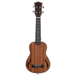 tieedhfu Ukulele Exquisite Guitar Portable Solid Wood Concert Uke Lovers Supplies, 21 pouces Acajou – Image 7