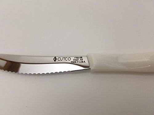 Cutco Model 1759 Table Knife With White (Pearl) Handle....................3.4” High Carbon Stainless Dd Serrated Blade.............in Factory Sealed Plastic Bag. #TOP7