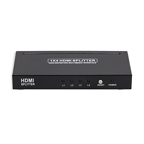 1 Input to 4 Output - 4 Ports HDMI Powered Splitter Ver 1.3 Certified for Full HD 1080P and 3D Support One Input to Four Outputs Deep Color Audio Real HDMI