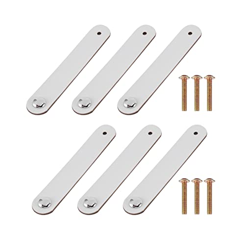 Jufjsfy 6 PièCes Tiroir en Cuir Tirer Nordique Armoire Armoire Porte PoignéE Monotrou Meubles MatéRiel Tire pour Placard Tiroir C Cover