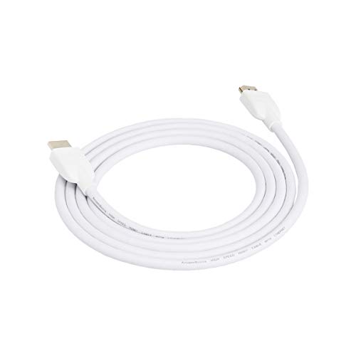 AmazonBasics High Speed 1.4B HDMI Cable - Supports Ethernet, Full HD 3D, 4K HDR and ARC (4K@60Hz, 18Gbps) - 6 Foot, White