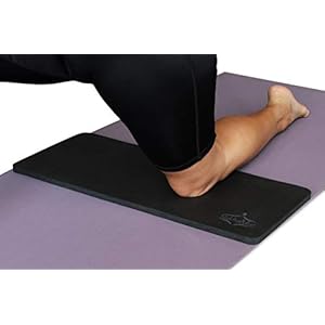 SukhaMat Yoga Knee Pad - NEW! 15mm (5/8") Thick - The best yoga knee pad for a pain free Fitness Exercise Workout. Cushions pressure points. Complements your full-size yoga mat. (Black)