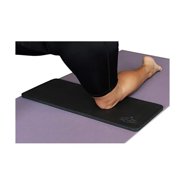 Sukhamat-Yoga-Knee-Pad-Cushion--Americas-Best-Exercise-Knee-Pad-Eliminate-Pain-During-Yoga-or-Exercise-Extra-Padding-Support-for-Knees-Wrists-Elbows-Complements-Your-Yoga-Mat SukhaMat Yoga Knee Pad - NEW! 15mm (5/8") Thick - The best yoga knee pad for a pain free Fitness Exercise Workout. Cushions pressure points. Complements your full-size yoga mat. (Black)