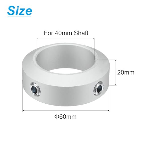 QUARKZMAN Split-Wellenkragen-Set für 40mm Welle, 4 Stück Spannringe 60mm Außendurchmesser, 20mm Dicke, Klemmring aus Aluminiumlegierung mit M10 Set-Schrauben und einem Schraubenschlüssel