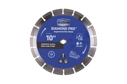 Image of Century Drill & Tool 75474 Professional Segmented Rim Diamond Pro Saw Blade, 10 inch