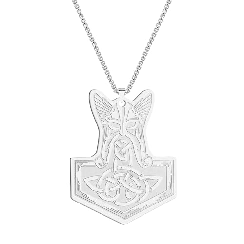 Marteau de Thor collier viking hache amulette aux détails gravés style ancien