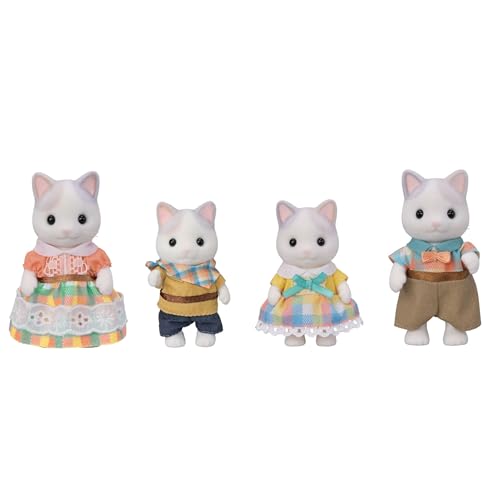 Calico Critters Latte Cat Family, Set of 4 Collectible Doll Figures