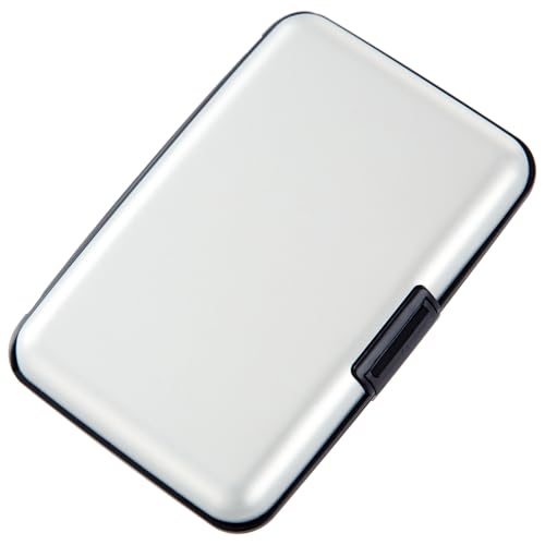 Image of Credit Card Holder Small RFID Blocking Wallet Business Metal Slim Mini Aluminum Hard Case for Women Men, Silver, small, Minimalist, Compact, American