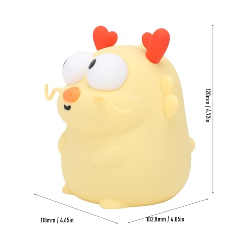 Lámpara de noche dragón de silicona recargable USB miniatura 4