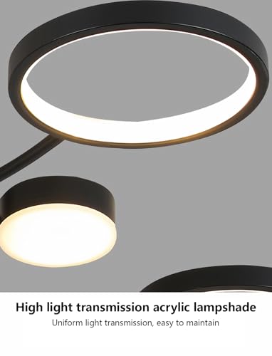 Plafonnier LED salon moderne grand lustre dimmable chambre 76cm