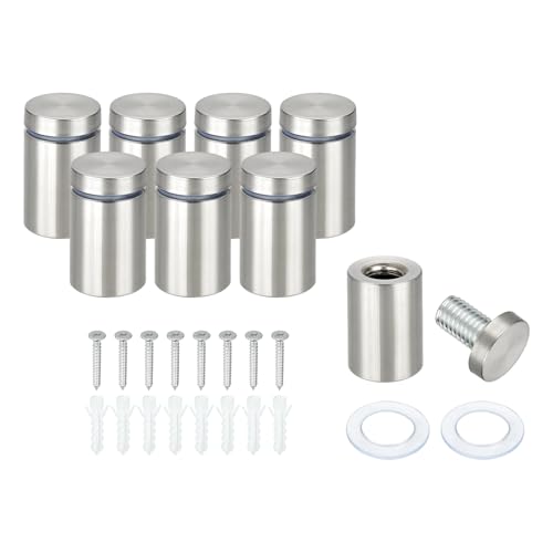 PATIKIL 3/4インチ×1.2インチのスタンドオフスクリュー8個のステンレススチール壁掛け看板スクリュースタンドオフ取り付け金具広告用ネイルアクリル額縁を掛けるための