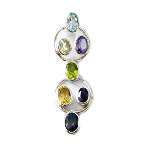 Pendentif Multi Argent 925 Ovale Antique Bijoux Pour Femmes Élégant