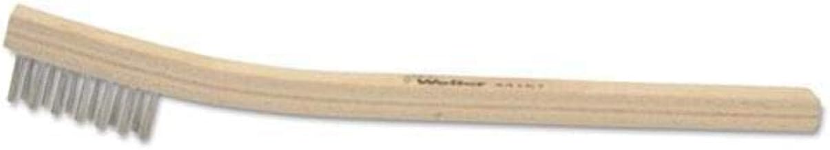 Weiler 44167 Small Hand Wire Scratch Brush, Stainless Steel Fill, Wood Block, 3 X 7 Rows, Made in the USA