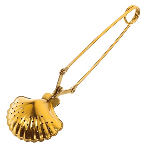 Amosfun Filtre à Thé en Acier Inoxydable 304 Longue Pince, Infuseur à Thé en Vrac Doré, Passoire Fine pour Théière et Tasse, Accessoire Réutilisable pour Maison, Bureau et Voyage