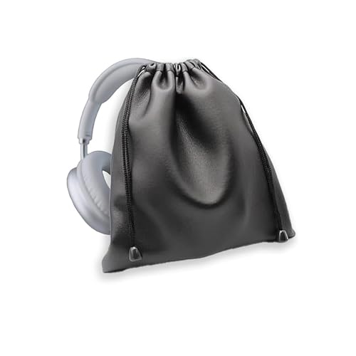 Xlihdzum Headphone Carrying Bag, Universal Headset Protection Pouch - Headphone Case & Earphone Case Universal Headphone Earphone Case Protection Pouch Soft PU Portable Travel Storage Bag (1pc,Black)
