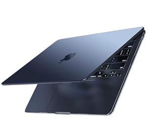 EooCoo Ultra Dunne Hoes Compatibel met MacBook Air MM5 M4 M3 M2 13 inch 2026 2025-2022 [Passende Officiële Kleur] A3449 A3240 A3113 A2681 Snap Hard Case Mac 13.6 Krasbestendige Hoes - Mat Middernacht