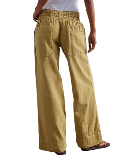 Womens Wide Leg Jeans Elastic Low Rise Pull on Baggy Jeans Casual Straight Leg Denim Pants3