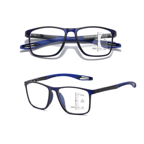 Genérico Gafas De Lectura Para Hombres Y Mujeres,Material Ligero,gafas De Lectura De Luz Anti-azul De Moda(Azul oscuro/azul,1.0x)