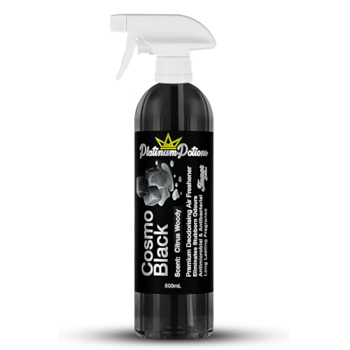 Image of Water-Based Car Air Freshener Spray | Luxury Automotive Deodorizer | Mold-Resistant Formula | Eliminates Odors and Refreshes Vehicle Interior | 17 fl oz | Cosmo Black