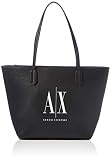 Armani Exchange Womens Shoulder-Handbags Shopper, Black White, TU