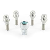 Schlagfest H&R 12252601KEY4 Set M12x1.25x26mm Kegelbund-4 Felgenschloss-Schrauben inkl. Adapter
