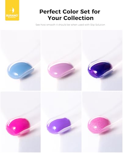 BURANO Poly Extension Gel Nail Kit, 6 Colors Nail Poly Nails Builder Gel Set ...