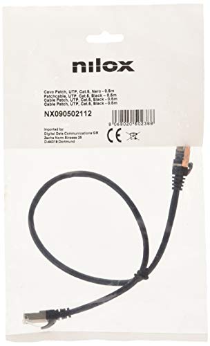 Nilox NX090502112 Cavo Rete Cross 0.5 m, Nero