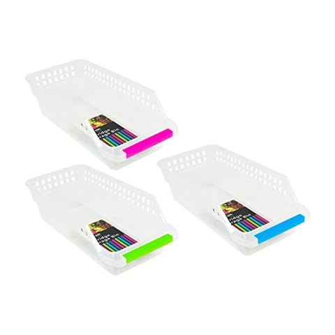 Set of 3 Fridge Storage Bins with Handles Cover