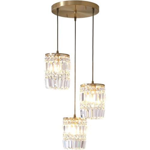 Lustre en cristal de luxe H3TF5J et suspension en métal style nordique pour salon élégant