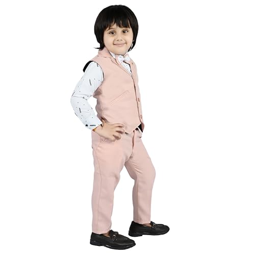 Image of Kids Ethnic Suit Set I 3 Piece Party Suit for Boys | Kids Suit Set Shirt, Pant & Waistcoat I Birthday Boys Party Dress