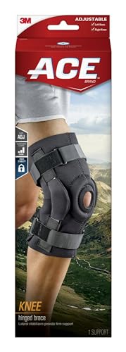 Image of ACE Hinged Knee Brace, Helps Support Weak, Injured, Arthritic or Sore Knee, One Size Fits Most, Black (Pack of 2)