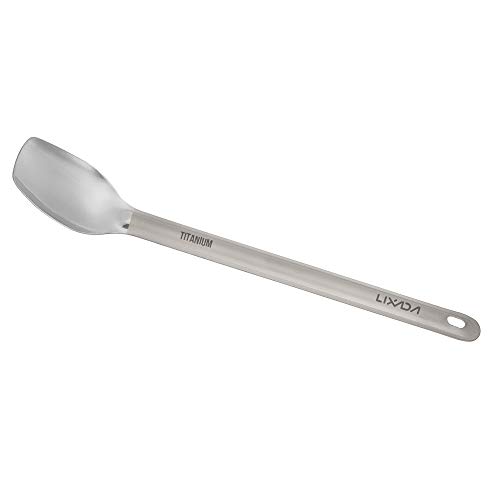 Nishore titanium longo lidar com colher polido tigela ao ar livre portátil colher de jantar talheres