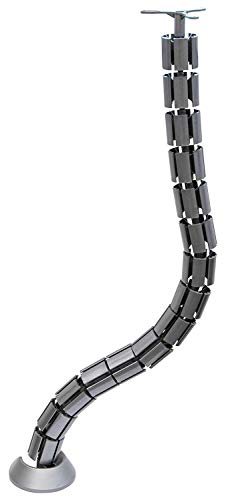 Kabel-Durchführung Schreibtisch Kabelkanal Kunststoff Kabelmanagement für PC-Tisch & Bürotische | Kabelschlange 820 mm | Kabelhalter silber