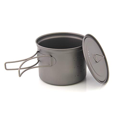 TOAKS Pure Titanium Cup Ultralight Outdoor Mug with Lid and Foldable Handle Camping Cookware (900ml ,small) - Image 4