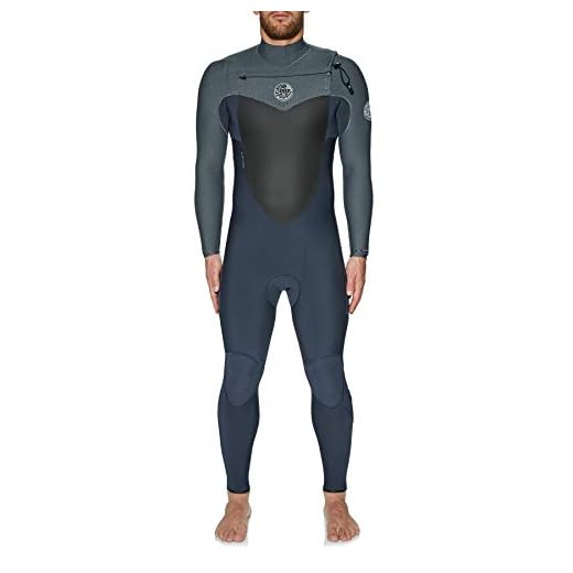 Rip Curl Herren Flashbomb 5/3mm Chest Zip Neoprenanzug Grau - Easy Stretch Lightweight Flash Lining