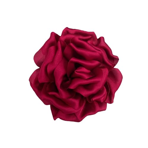 Image of Dainty Peony Rose Flower Brooches Lapel Pins Delicate Elegant Fabric Flowers Brooch Pin for Women Flower Corsage for Wedding Party Accessories Jewelry Gifts100mm
