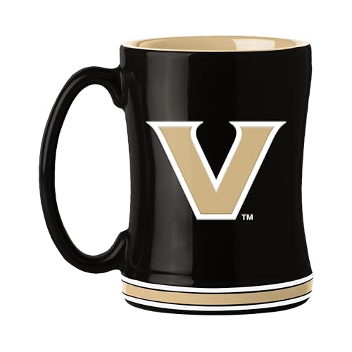 Image of Logo Brands NCAA Vanderbilt Commodores 14 oz Relief Coffee Mug - Officially Licensed Mug, Sculpted 3D Logo and Team Colors - Comfortable Handle and Glossy Finish for College Sports Fans