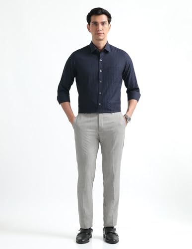 Image of Arrow Checked Slim Fit Mens Formal Shirt - Cotton, Breathable & Comfortable, Full Sleeves Shirts for Men
