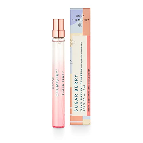 Good Chemistry Sugar Berry Travel Spray 0.33 fl oz - Long-Lasting On-the-Go Perfume with Freesia Raspberry & Vanilla - Sweet Clean & Vegan