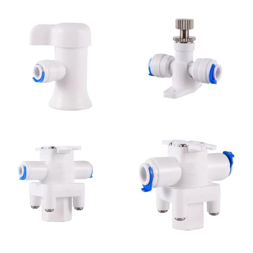 Válvula de bola de plástico anti fugas para ósmosis inversa con conexión macho de 1/4" 6