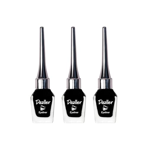 Dazller Eyeliner, 6.5mL (Pack of 3), Black, Velvet Matte, Washable, Water-resistant, Smudge-proof